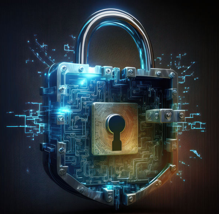 Digital Lock Security Illustration. Generative AI